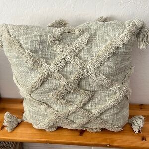 Textured Cream Throw Pillow